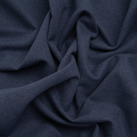 Double Wide Brushed Cotton and Linen Woven - Indigo - British Imported