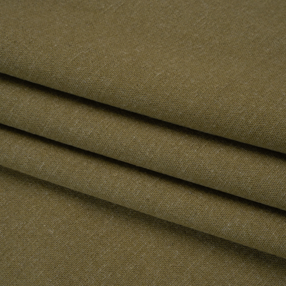 Double Wide Brushed Cotton and Linen Woven - Moss - British Imported