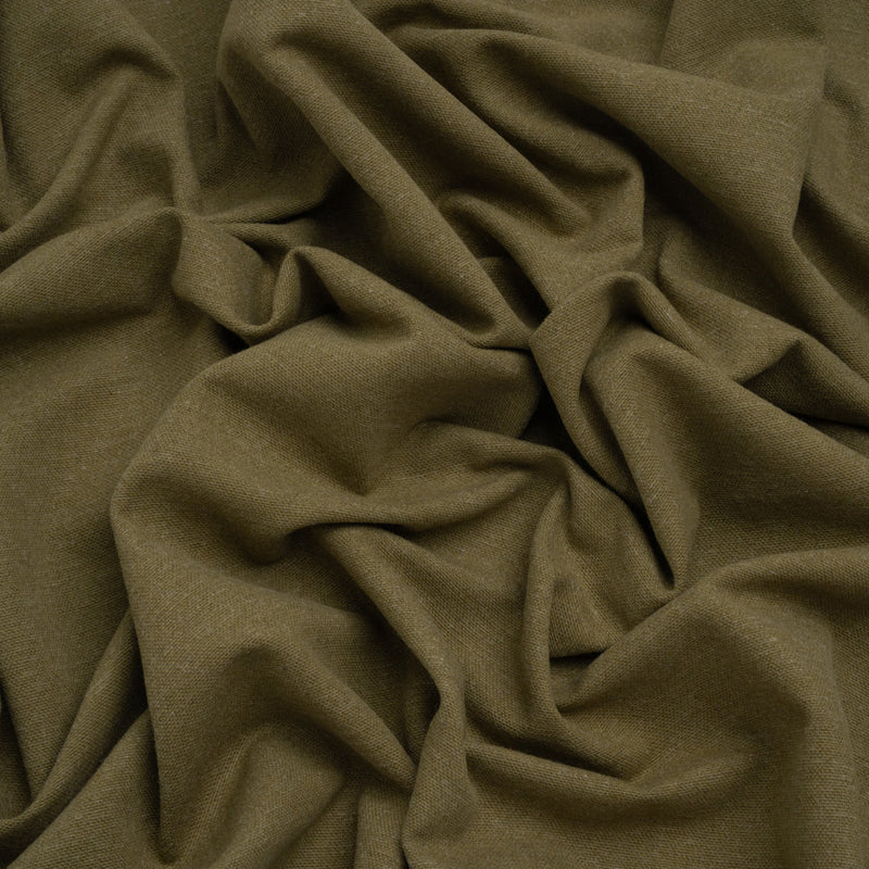 Double Wide Brushed Cotton and Linen Woven - Moss - British Imported