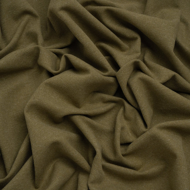 Double Wide Brushed Cotton and Linen Woven - Moss - British Imported