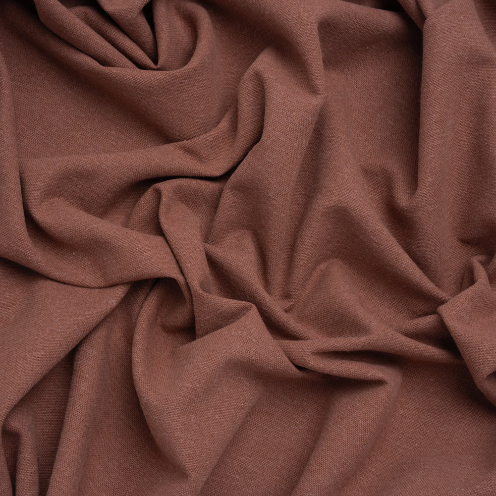 Double Wide Brushed Cotton and Linen Woven - Mulberry - British Imported