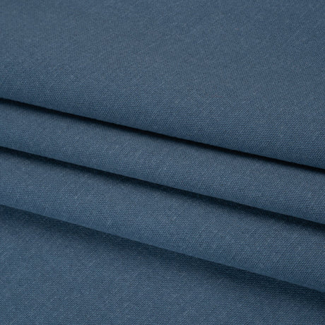 Brushed Cotton and Linen Woven - Navy - British Imported