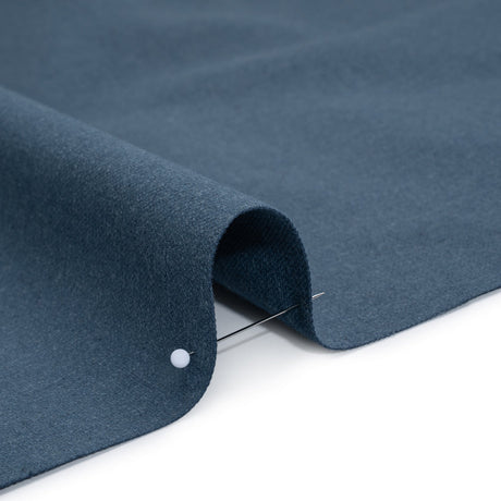 Brushed Cotton and Linen Woven - Navy - British Imported