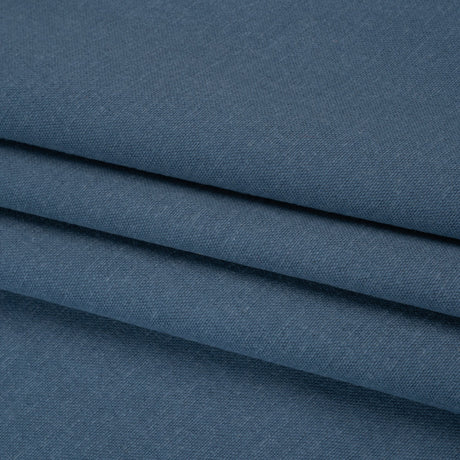 Double Wide Brushed Cotton and Linen Woven - Navy - British Imported