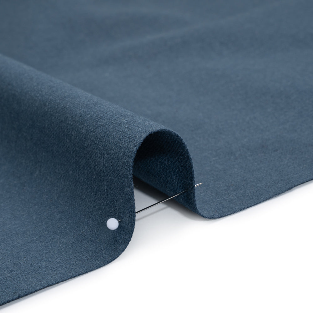 Double Wide Brushed Cotton and Linen Woven - Navy - British Imported
