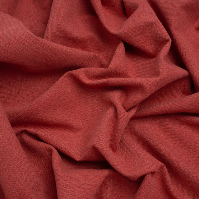 Brushed Cotton and Linen Woven - Raspberry - British Imported