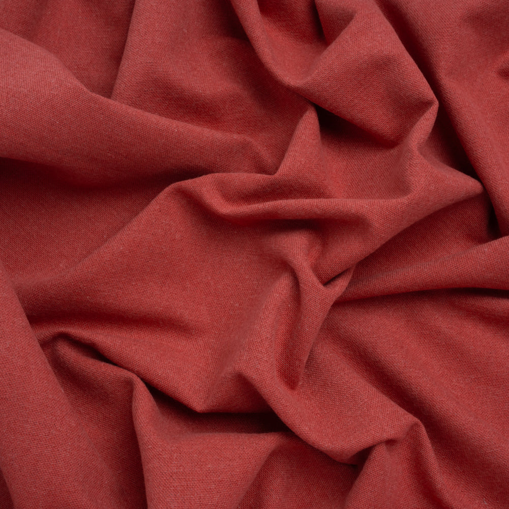 Double Wide Brushed Cotton and Linen Woven - Raspberry - British Imported