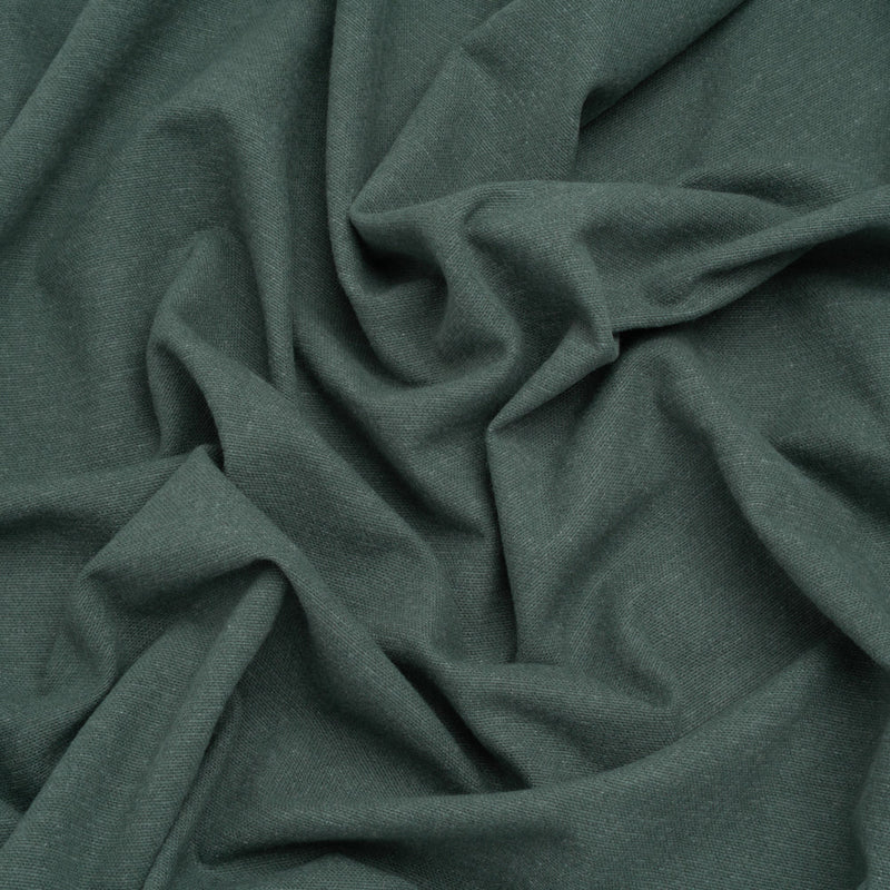 Double Wide Brushed Cotton and Linen Woven - Teal - British Imported