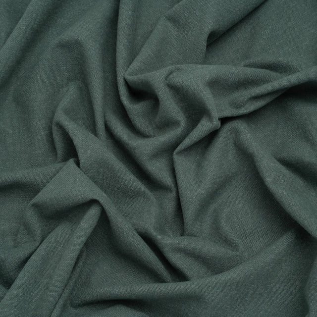 Double Wide Brushed Cotton and Linen Woven - Teal - British Imported