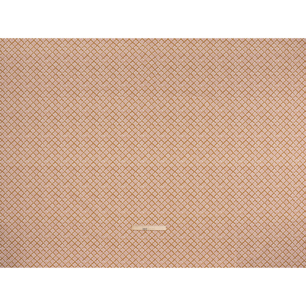 Brushed Cotton and Linen Canvas Print - Gold Flower Petal Ogees - British Imported