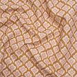 Brushed Cotton and Linen Canvas Print - Gold Flower Petal Ogees - British Imported