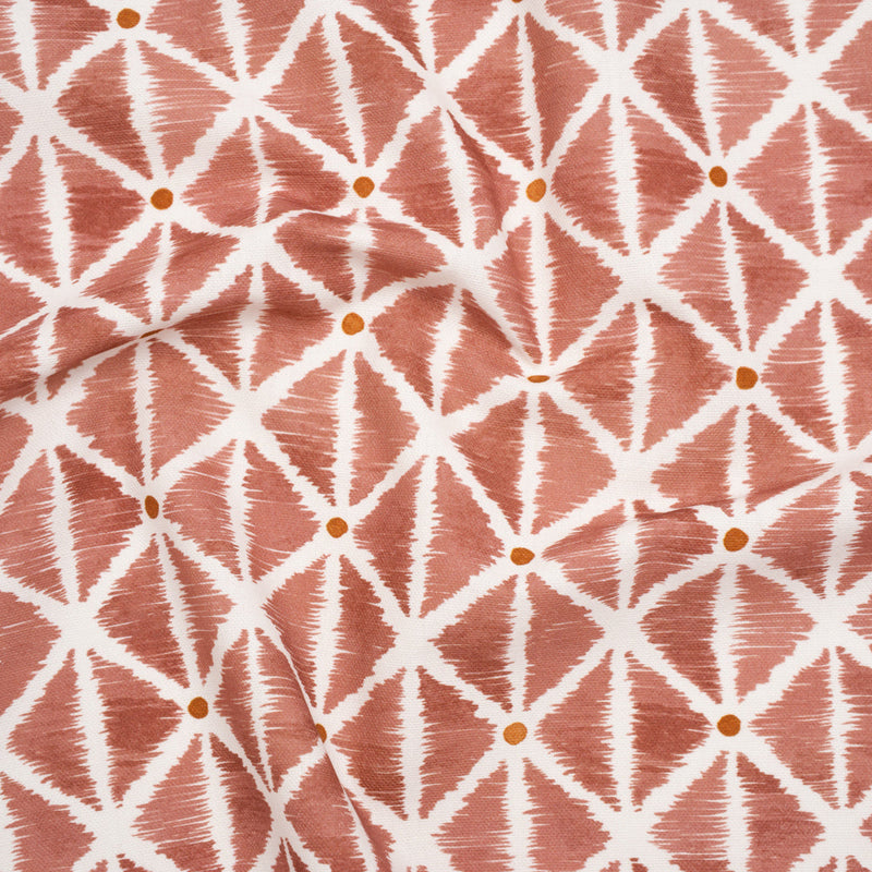 Brushed Cotton and Linen Canvas Print - Berry Sketched Lattice with Dots - British Imported