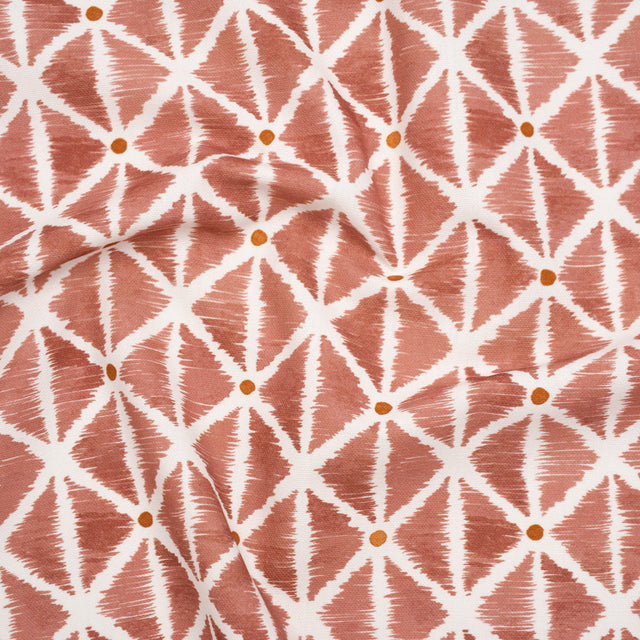 Brushed Cotton and Linen Canvas Print - Berry Sketched Lattice with Dots - British Imported