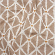 Brushed Cotton and Linen Canvas Print - Hazelnut Sketched Lattice with Dots - British Imported