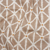 Brushed Cotton and Linen Canvas Print - Hazelnut Sketched Lattice with Dots - British Imported