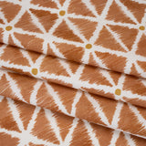 Brushed Cotton and Linen Canvas Print - Marmalade Sketched Lattice with Dots - British Imported