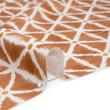 Brushed Cotton and Linen Canvas Print - Marmalade Sketched Lattice with Dots - British Imported