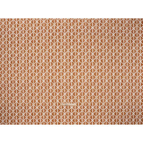 Brushed Cotton and Linen Canvas Print - Marmalade Sketched Lattice with Dots - British Imported