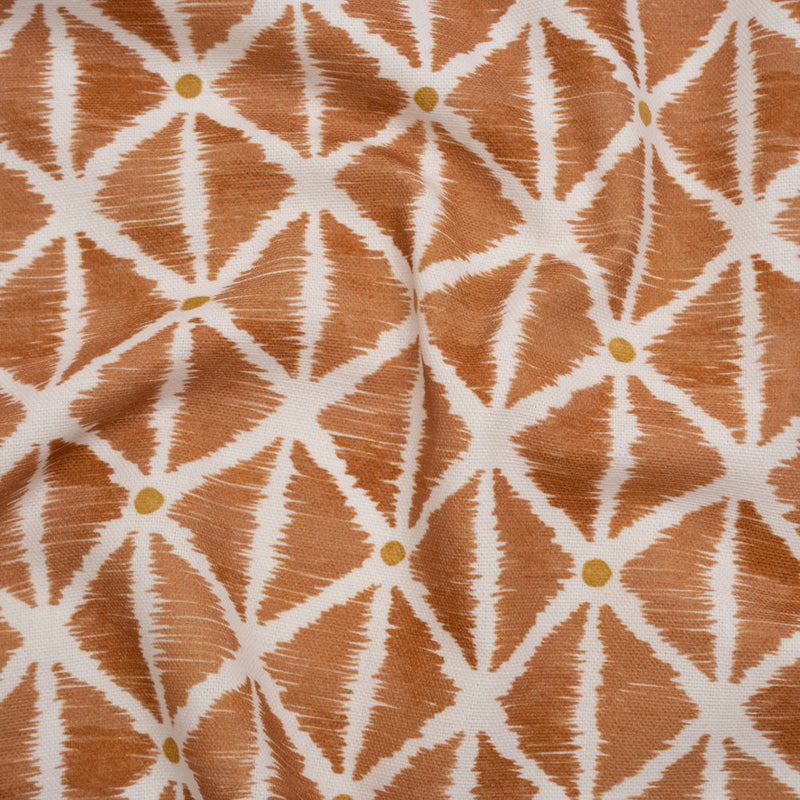 Brushed Cotton and Linen Canvas Print - Marmalade Sketched Lattice with Dots - British Imported