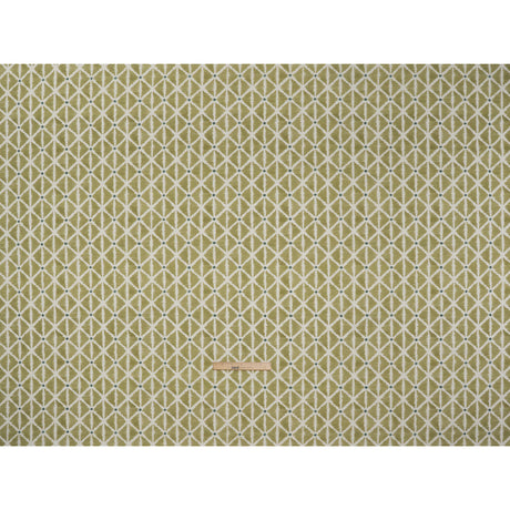 Brushed Cotton and Linen Canvas Print - Pistachio Sketched Lattice with Dots - British Imported
