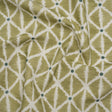 Brushed Cotton and Linen Canvas Print - Pistachio Sketched Lattice with Dots - British Imported