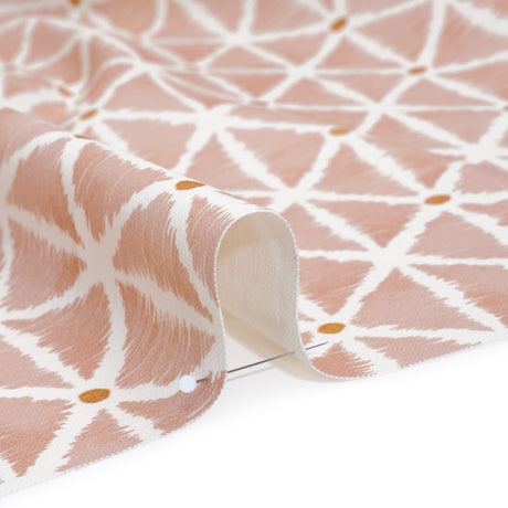 Brushed Cotton and Linen Canvas Print - Plaster Sketched Lattice with Dots - British Imported
