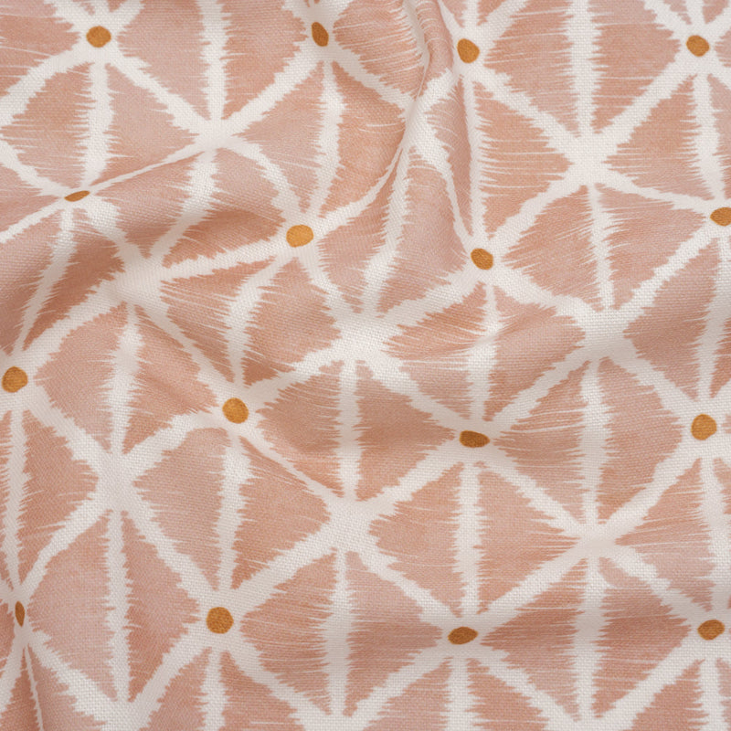Brushed Cotton and Linen Canvas Print - Plaster Sketched Lattice with Dots - British Imported