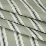 Brushed Cotton and Linen Canvas Print - Aloe Painted Stripes - British Imported
