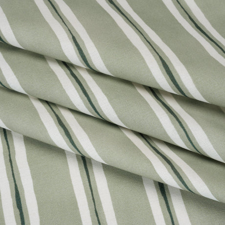 Brushed Cotton and Linen Canvas Print - Aloe Painted Stripes - British Imported