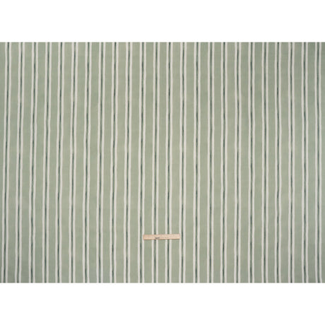 Brushed Cotton and Linen Canvas Print - Aloe Painted Stripes - British Imported