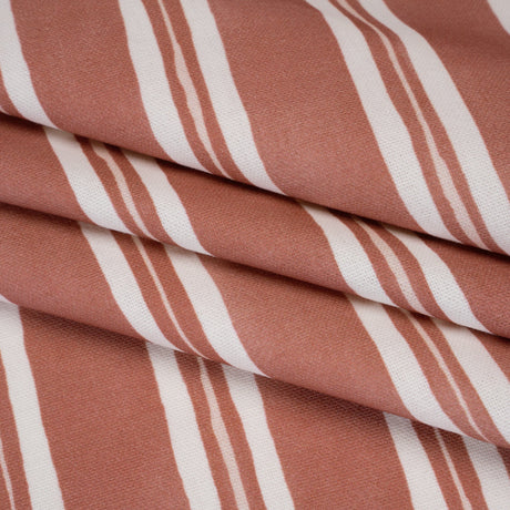 Brushed Cotton and Linen Canvas Print - Berry Painted Stripes - British Imported