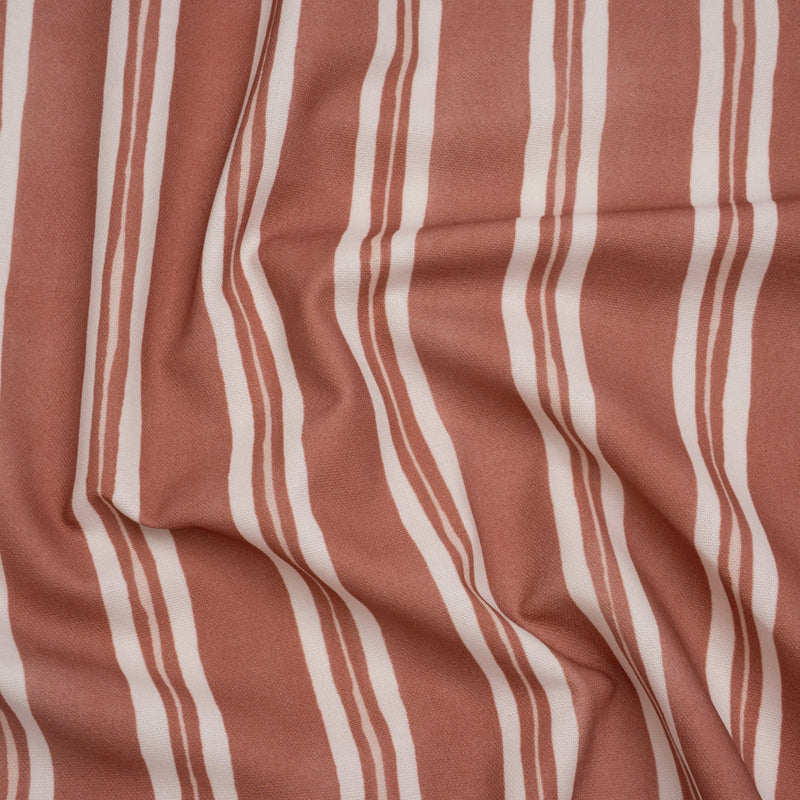 Brushed Cotton and Linen Canvas Print - Berry Painted Stripes - British Imported