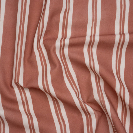 Brushed Cotton and Linen Canvas Print - Berry Painted Stripes - British Imported