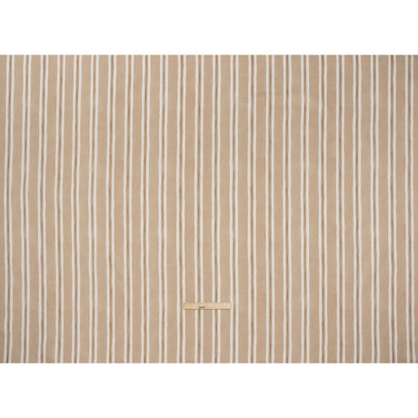 Brushed Cotton and Linen Canvas Print - Biscuit Painted Stripes - British Imported