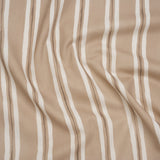 Brushed Cotton and Linen Canvas Print - Biscuit Painted Stripes - British Imported