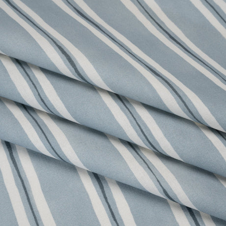 Brushed Cotton and Linen Canvas Print - Chambray Painted Stripes - British Imported