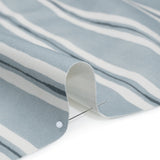 Brushed Cotton and Linen Canvas Print - Chambray Painted Stripes - British Imported