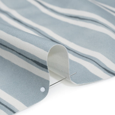 Brushed Cotton and Linen Canvas Print - Chambray Painted Stripes - British Imported