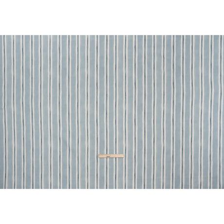 Brushed Cotton and Linen Canvas Print - Chambray Painted Stripes - British Imported