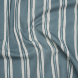 Brushed Cotton and Linen Canvas Print - Denim Painted Stripes - British Imported