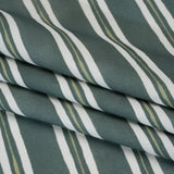 Brushed Cotton and Linen Canvas Print - Emerald Painted Stripes - British Imported