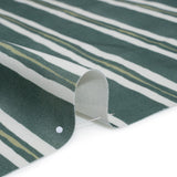 Brushed Cotton and Linen Canvas Print - Emerald Painted Stripes - British Imported