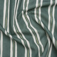Brushed Cotton and Linen Canvas Print - Emerald Painted Stripes - British Imported