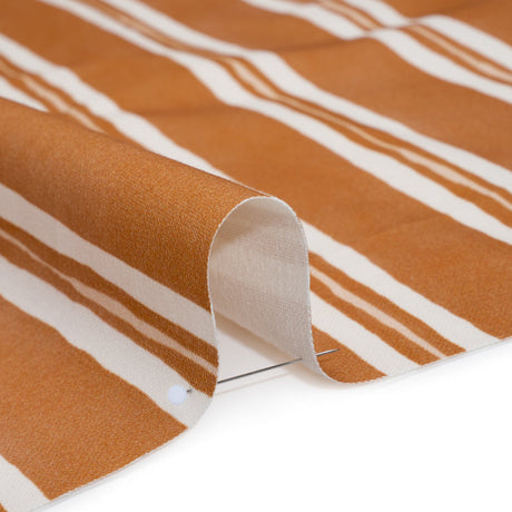 Brushed Cotton and Linen Canvas Print - Marmalade Painted Stripes - British Imported