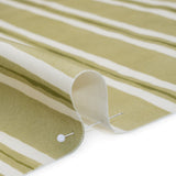 Brushed Cotton and Linen Canvas Print - Pistachio Painted Stripes - British Imported