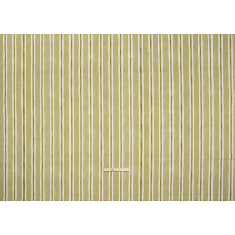 Brushed Cotton and Linen Canvas Print - Pistachio Painted Stripes - British Imported