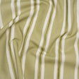 Brushed Cotton and Linen Canvas Print - Pistachio Painted Stripes - British Imported