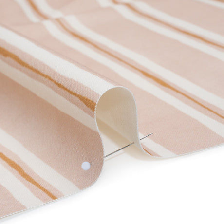 Brushed Cotton and Linen Canvas Print - Plaster Painted Stripes - British Imported