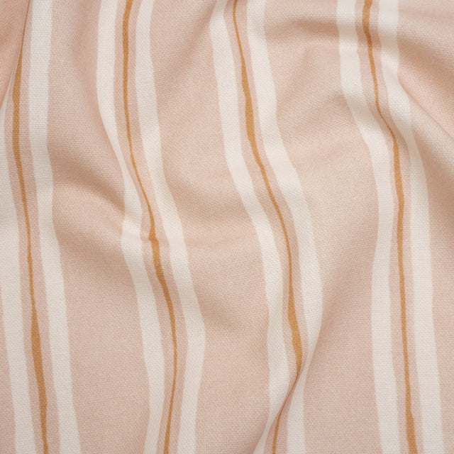 Brushed Cotton and Linen Canvas Print - Plaster Painted Stripes - British Imported