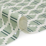 Brushed Cotton and Linen Canvas Print - Aloe Blocky Diamonds - British Imported